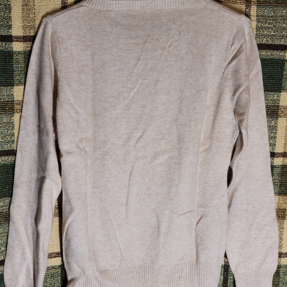 New Cashmere Heather Tan Liny Xin womens Crew Neck Sweater. - Picture 3 of 4